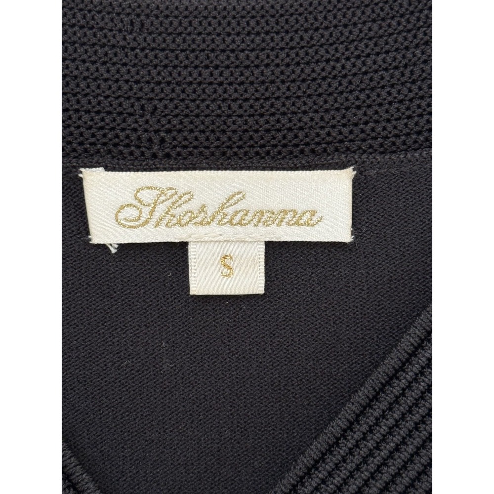 Shoshana Dress Black Knit w/‎ Metal Chain Detail on Sleeves Size S Party Edgy - Picture 6 of 11